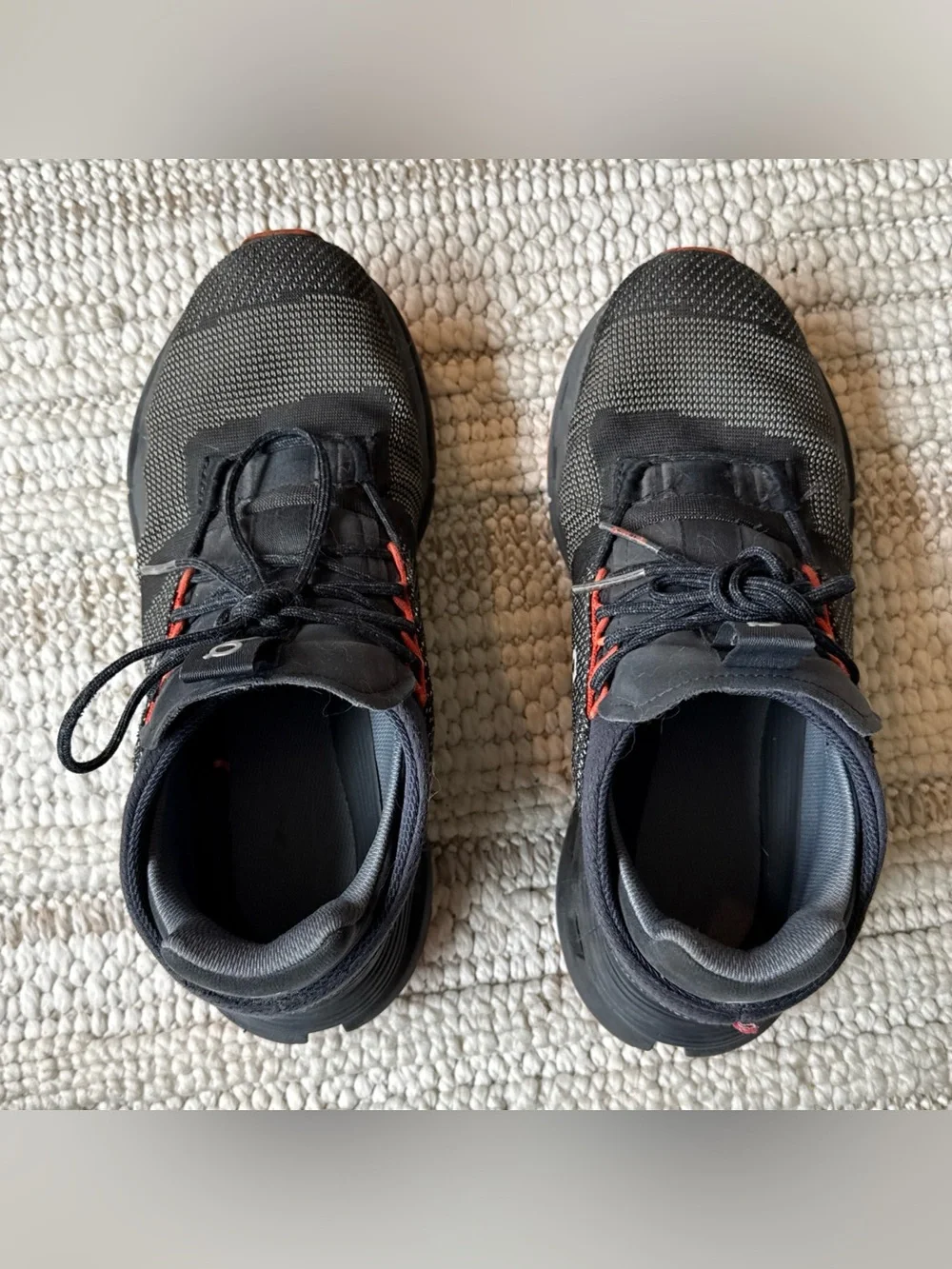 Men's Running Black/Red Flame ON CLOUD Cloudnova CloudTec OC Shoes Size 7.5